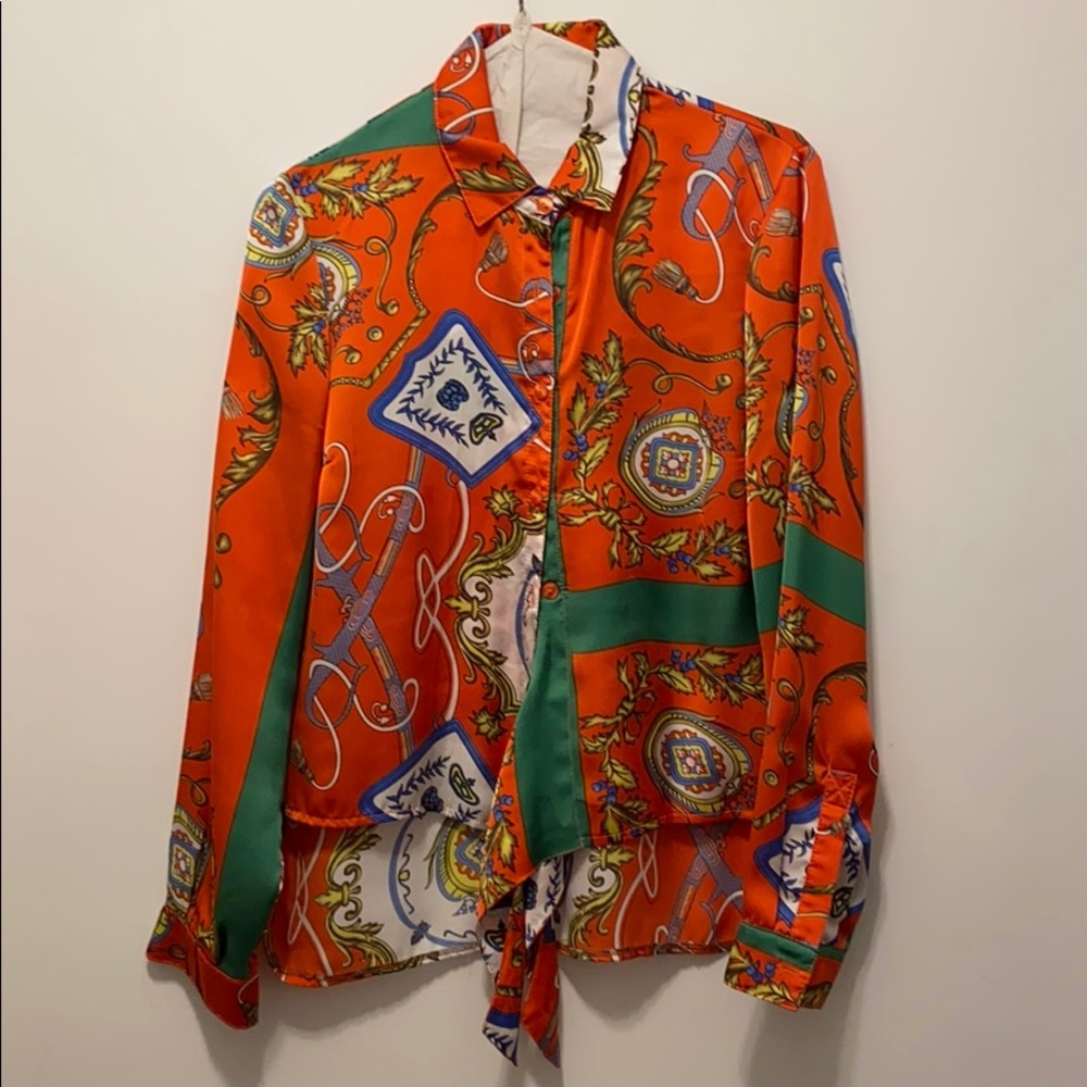 Tie front blouse